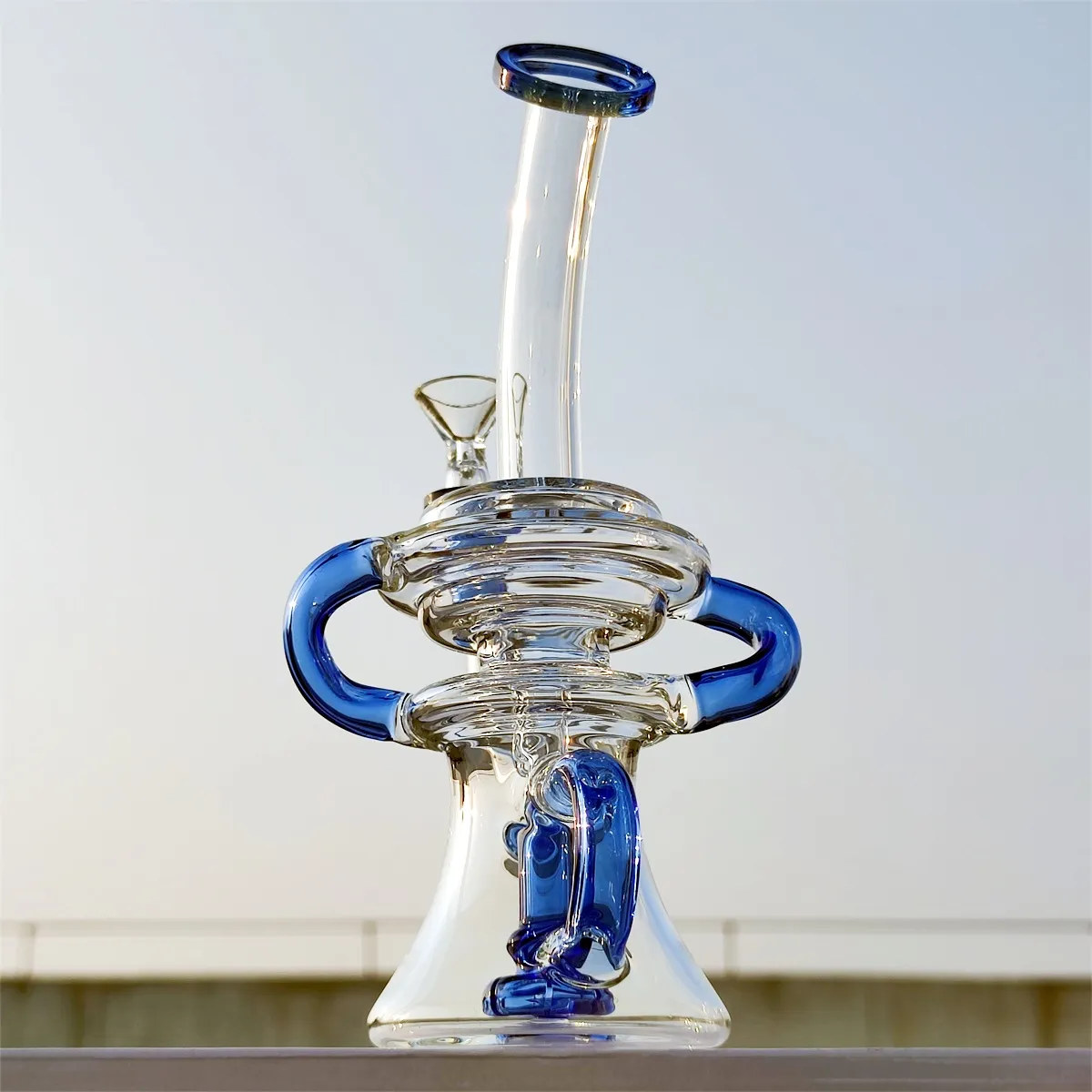 2024 Verre en tête néo fab fabrique clair bleu 9 pouces Bongs en verre pipe à eau Bong tabac tube fumer 14 mm bol tampon