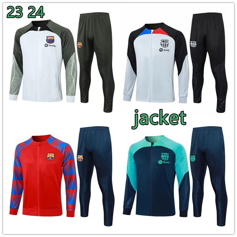 2023 2024 ANSU FATI Camisetas football TRACKSUIT Set 23 24 new Barcelona Adult jacket LEWANDOWSKI F.de JONG Half Pull Hoodie Training suit chandal futbol Survetement