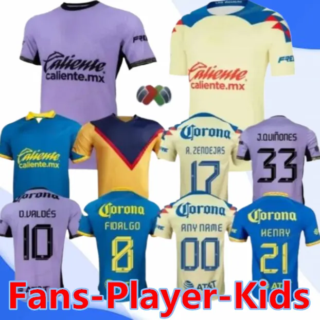 23 24 Club América Futebol Jerseys Liga MX HENRY J.QUINONES D.VALDES 3RD A.ZENDEJAS FIDALGO 2023 2024 HOME AWAY Terceiro Maillot Fãs Slim Player Versão Camisas de Futebol