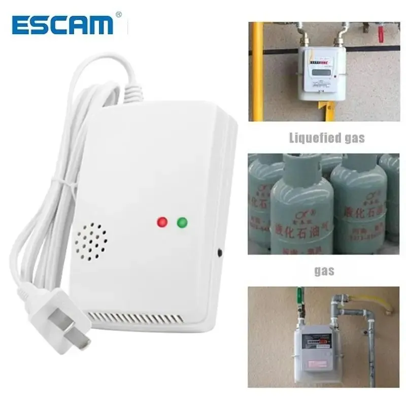 Natural Gas Sensitive Detector Alarm Independent Gas Detector Sensor Wall Hanging Within 1 m from Ceiling Board