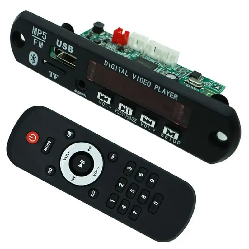 Player HD MP3 Decoders Module Board 1080p MP4 MP5 Förlustlös trådlös 5.0 Decoders Board Module Support USB FM Handsfree Call Car Audio