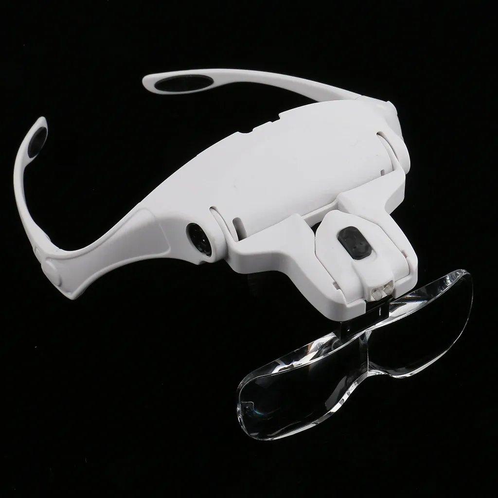 LED Light Magnifying Glasses With 5 Lens For Hobby Jeweler Eyelash Extension