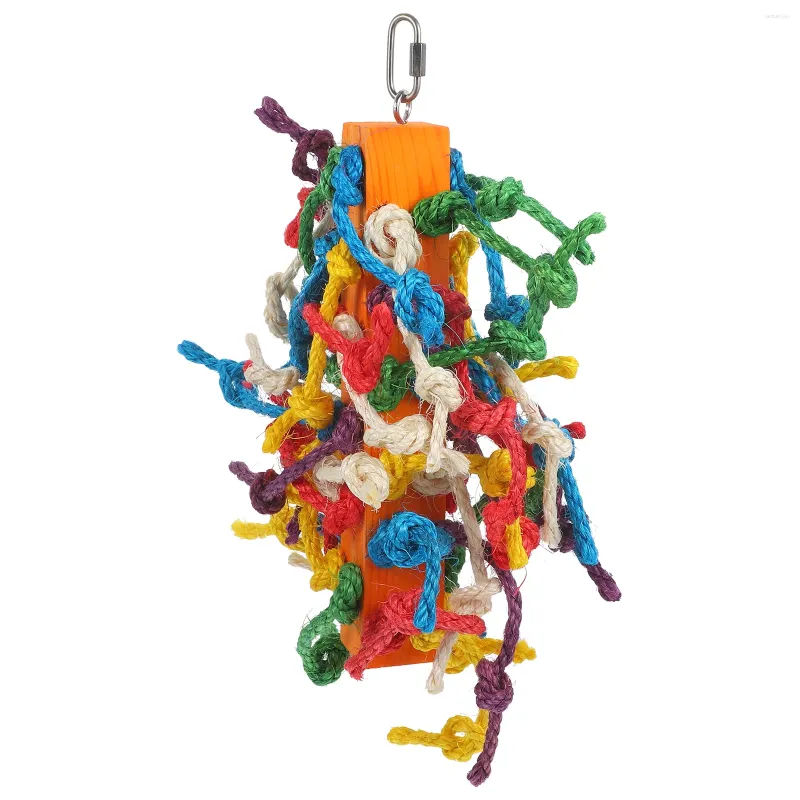Andere vogels levert kleurrijk sisal touw kauwen foerageer speelgoed vogelcage hanglankpapegapieren accessoires houten vogels