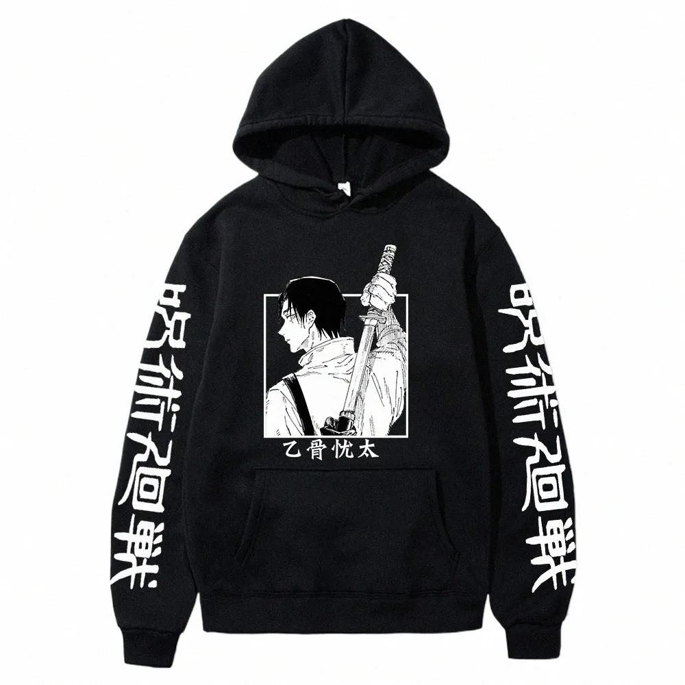 anime jujutsu kaisen harajuku yuta okkotsu manga hoodies män avslappnad lg ärm kvinnor höst vinter tröjor plus size hoodie w3ih#