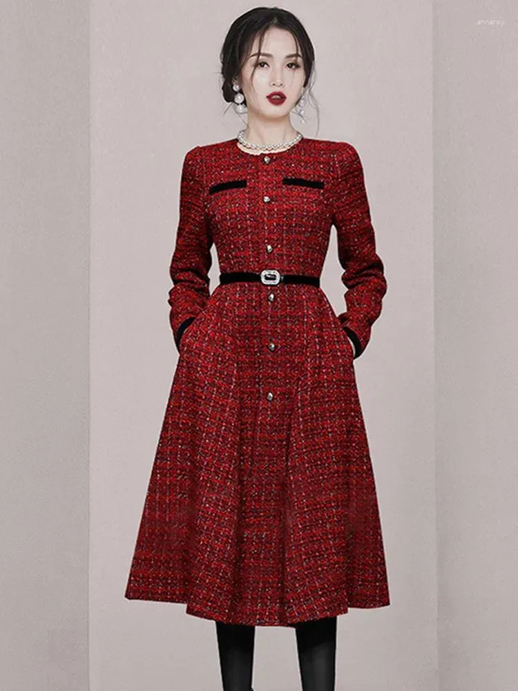 knee length dresses for ladies Mori Girl Plaid Pinafore Dress