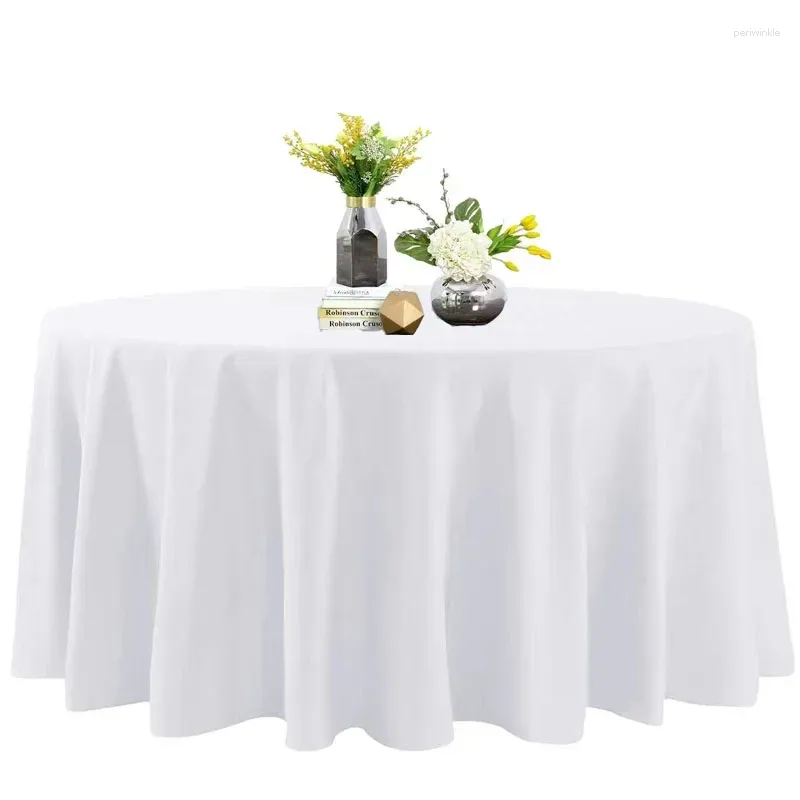 Nappe de Table en Polyester de couleur unie, couverture ronde, pour Banquet de mariage, décoration de maison, de fête