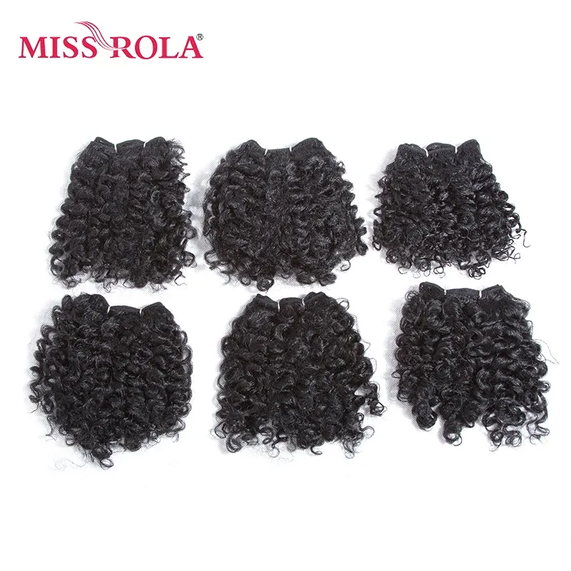 Weave Miss Rola Capelli sintetici Weave for Women 100% Kanekalon Firber 1B Colore 6pcs/Lotto Macchina Bampi a doppia trama 100G