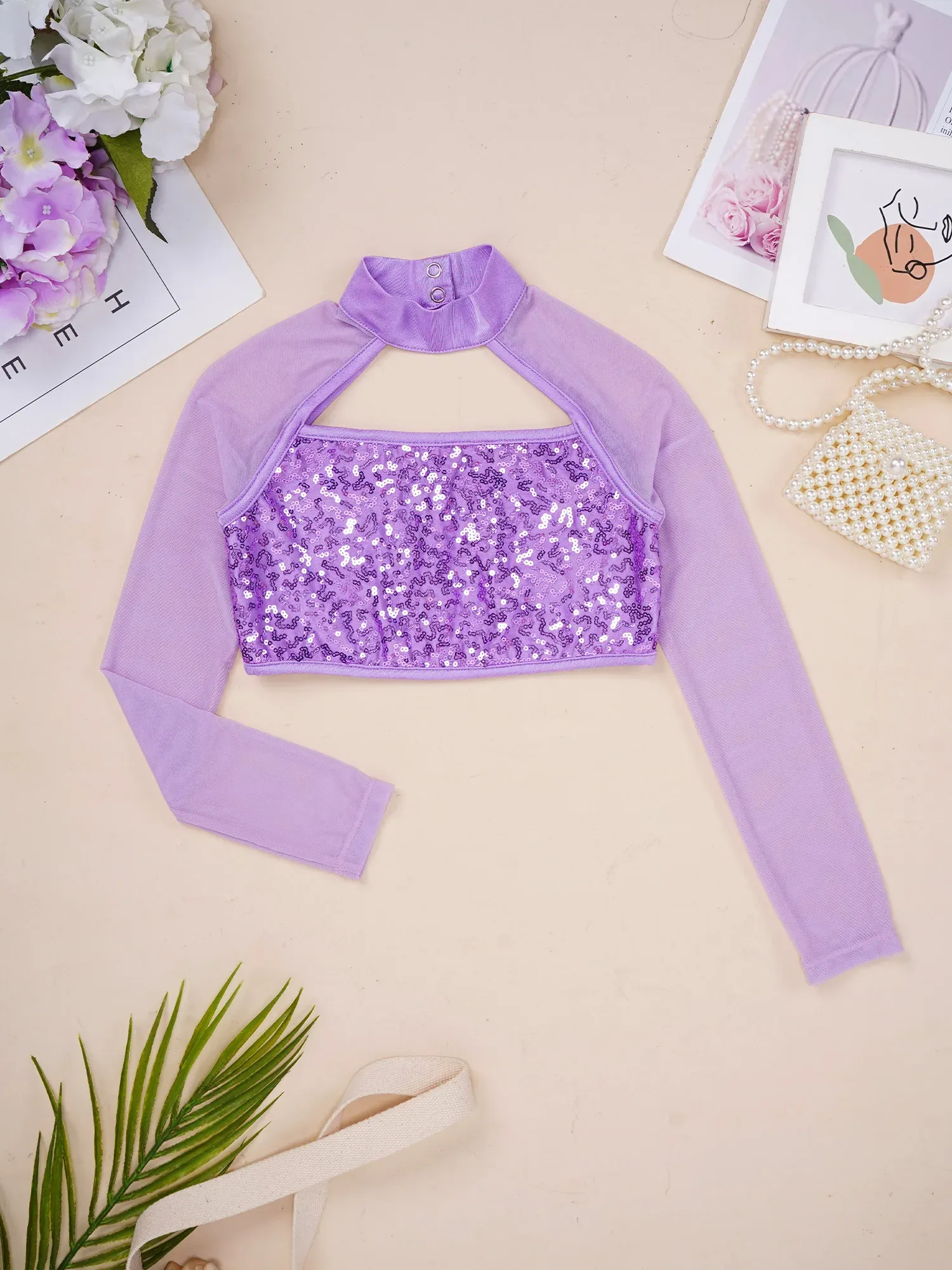 purple dance crop top
