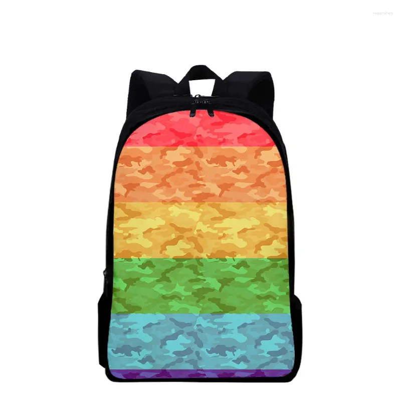 Sac à dos classique nouveauté coloré LGBT pour ordinateur portable, sacs d'école pour élèves, impression 3D Oxford étanche pour garçons/filles, ordinateur portable