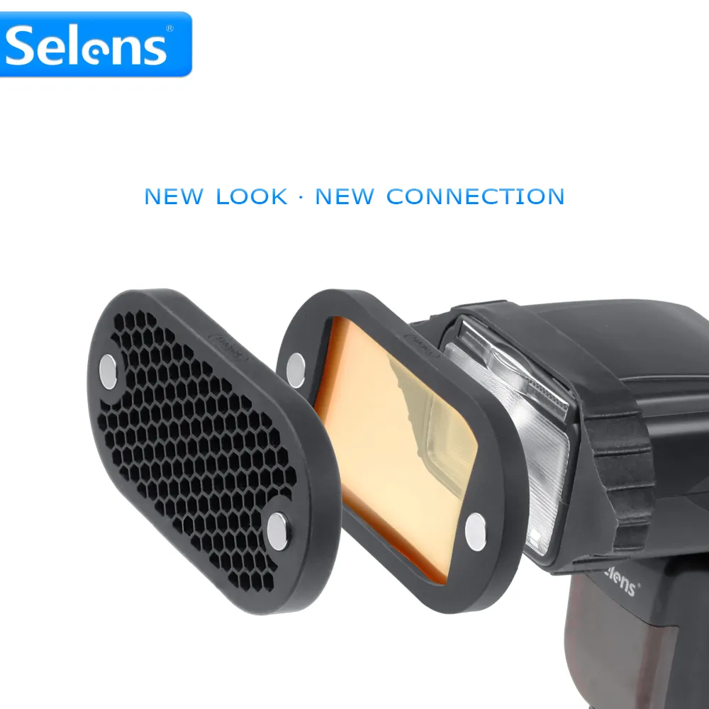Selens Flash Speedlight Honeycomb Grid Diffuser with 7 Magnetic Color ...