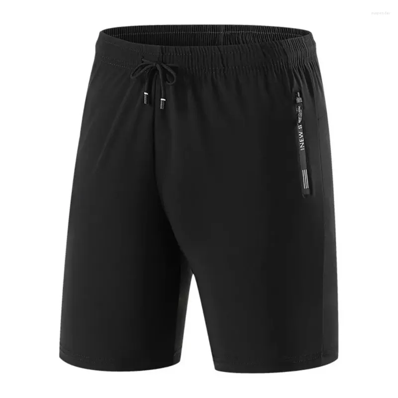 Herren-Shorts für Herren, lässig, stilvoll, Sommer, Strand, mit elastischem Bund, Reißverschlusstaschen, schnell trocknend, für Fitness