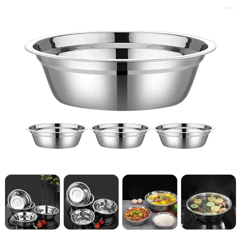 Bowls Stainless Steel Soup Bowl Kitchen Mixing Prep Large Metal Cooking Salad For Kneading Dough Dish Basin