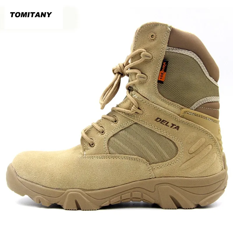 Boots Randonnée extérieure Boots tactiques en cuir High Top Military Camping Camping Man Hunting Trekking Sneaker Sport Chaussures Men