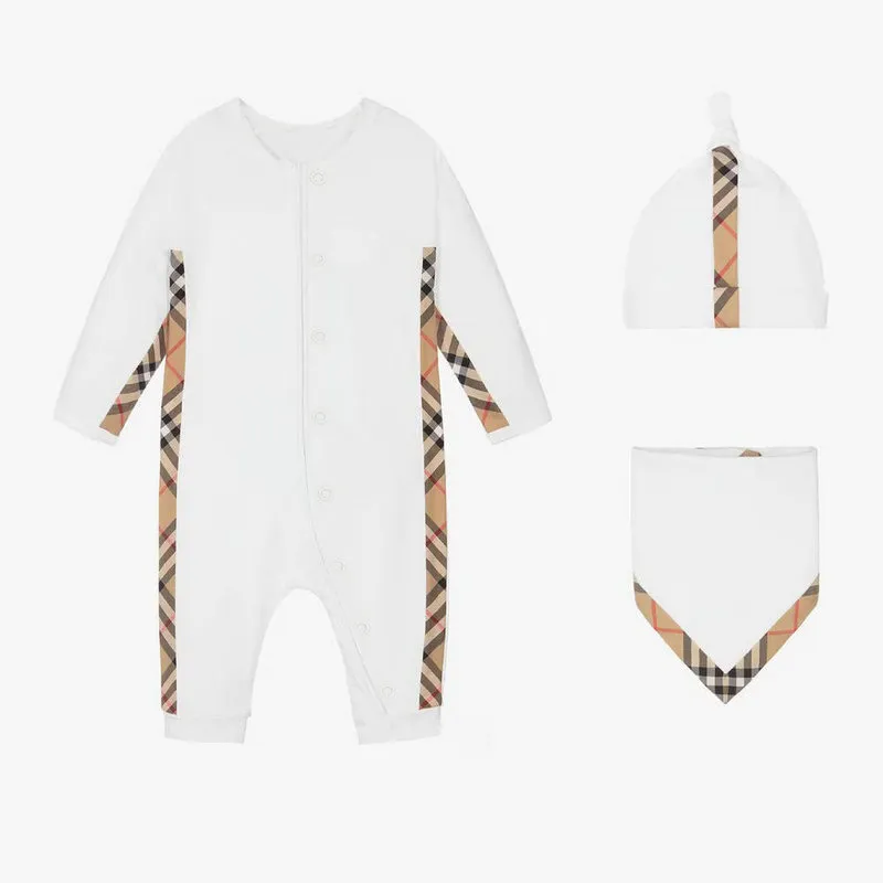 100% coton Baby Rompers Boy Girl 0-2 ans nouveau-né nouveau-né pour enfants à manches longues du printemps et de la combinaison d'automne Bibs 3 pièces