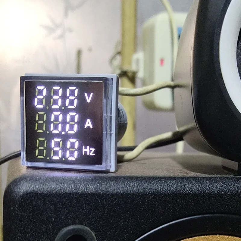 Digital Ammeter AC Voltmeter With LED Indicator Square Panel Meter For ...