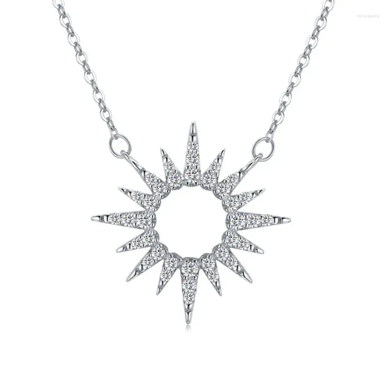 Ketten S925 Sterling Silber Classic Full Diamond Sonnenblumen Halskette für Frauen in Europa und Amerika Cross grence Luxusbeschichtung