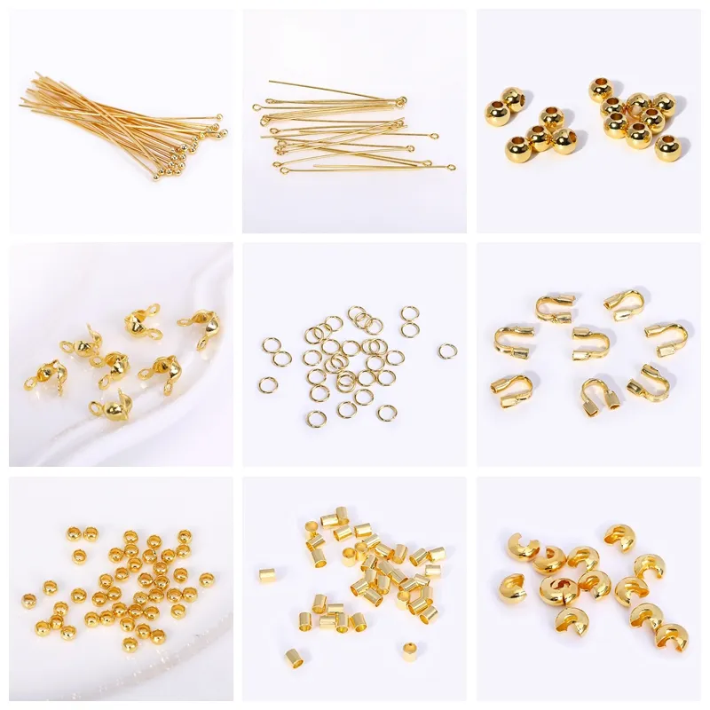 18K Gold plattierte Messingkrümmungsstifte DIY Perlen -Armaturen, Stifte für Schmuck, DIY -Schmuckzubehör Großhandel Großhandel