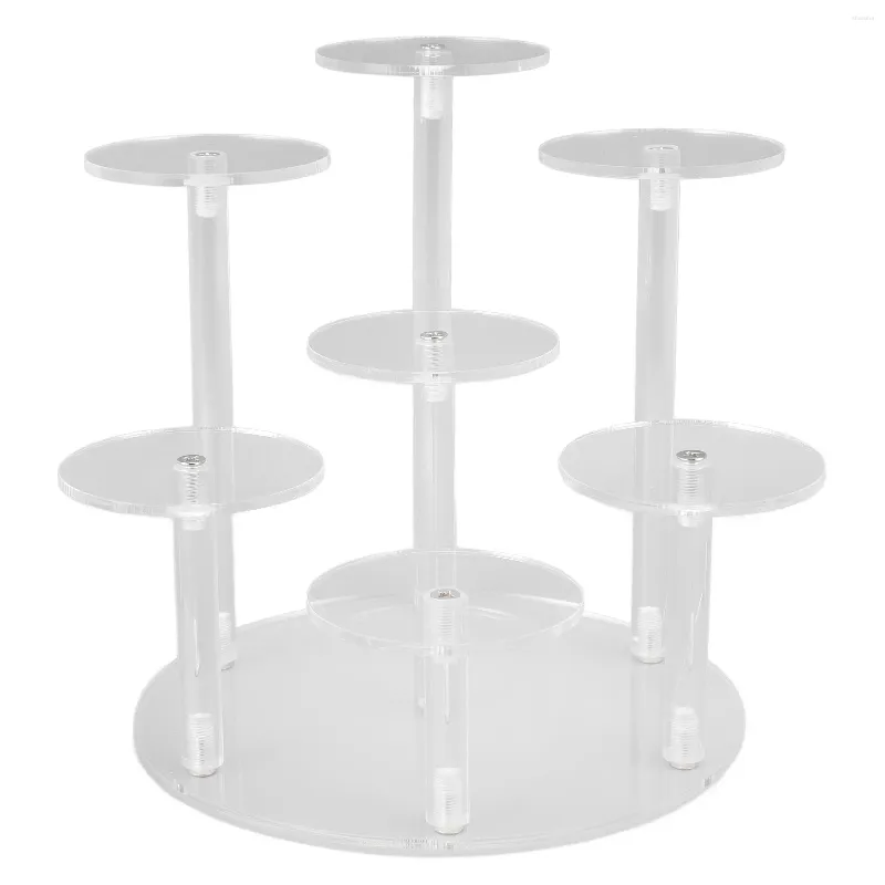 Sacs de rangement Cupcake Stand 7 niveaux affichage simple nettoyage réutilisable multi-usage acrylique élégant pour les cosmétiques