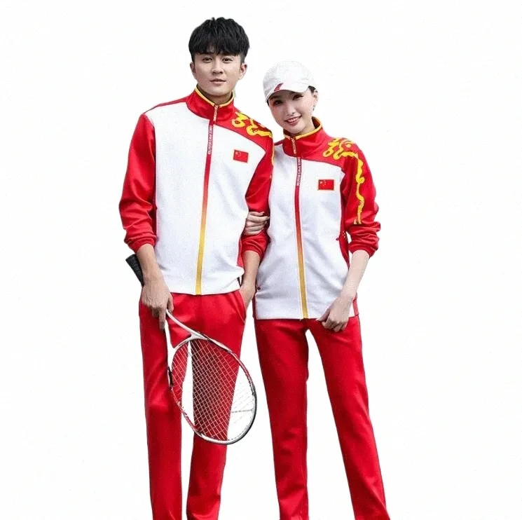 Chińska drużyna drużyna sportowa unisex chińska drużyna sportowcy college'u mundur wiosenny jesienna odzież sportowa odzież M4UF#