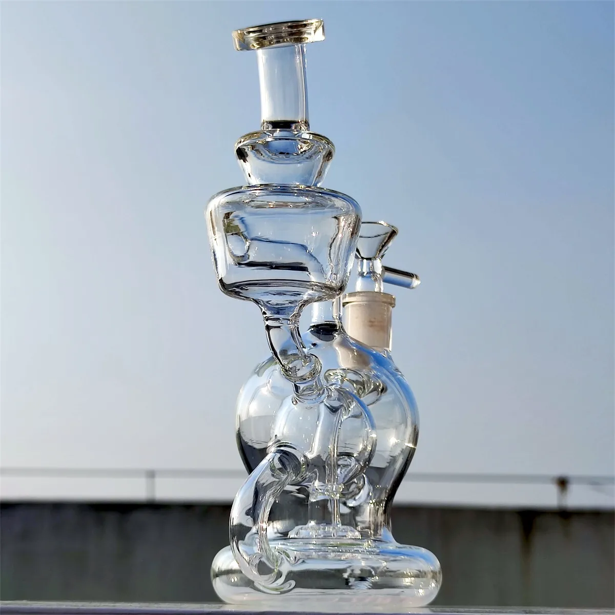 2024 Heady Glass Neo Fab Luxury Desing Rig 8 pouces Bangs en verre Pipe à eau Bong Tabac Fumer 14MM Bol Dab Rig Recycler Bubbler Pipes