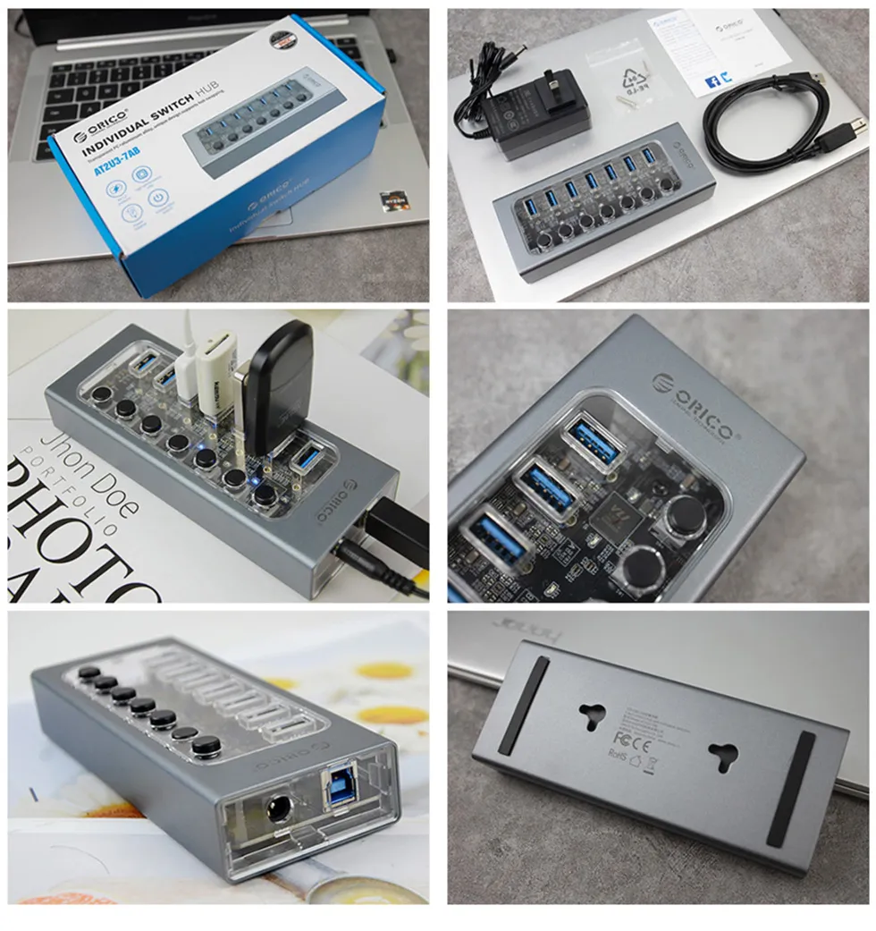 ORICO USB Hub Splitter with Multi USB 3.0 Ports and On-Off Key Switch ...