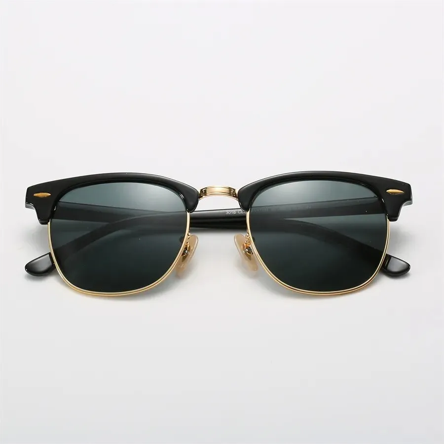 Mannen reyben zonnebril klassieke merk retro zonnebrilbanden luxe designer brillen Ray metalen frame ontwerpers zonnebril van hoge kwaliteit