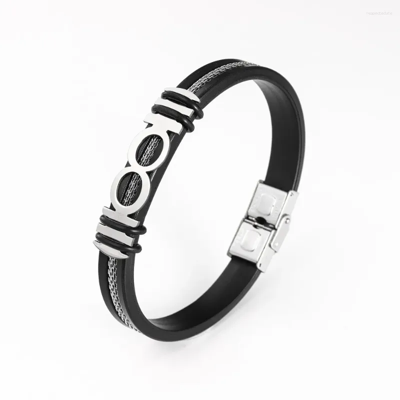 Bangle Stainless Steel Digital 100 Silicone Bracelet Charming Men's Fashion Jewelry Accessories Party Valentine's Day Gift