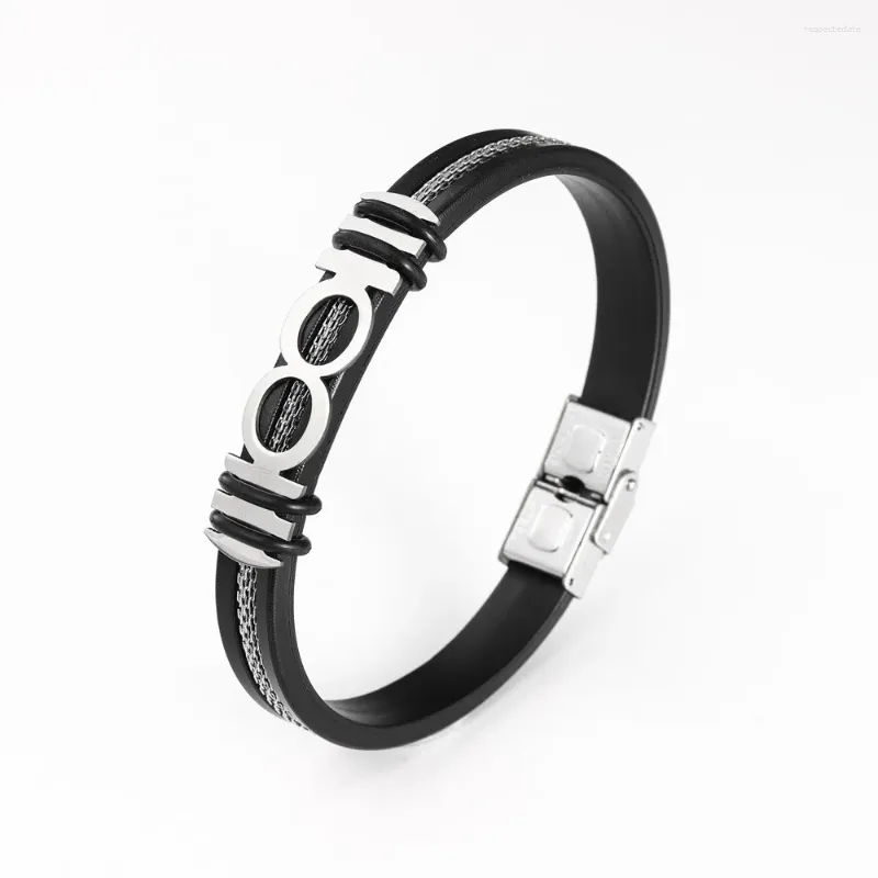 Bracciale rigido in acciaio inossidabile digitale 100 Bracciale in silicone Affascinanti accessori per gioielli di moda da uomo Regalo di San Valentino per feste