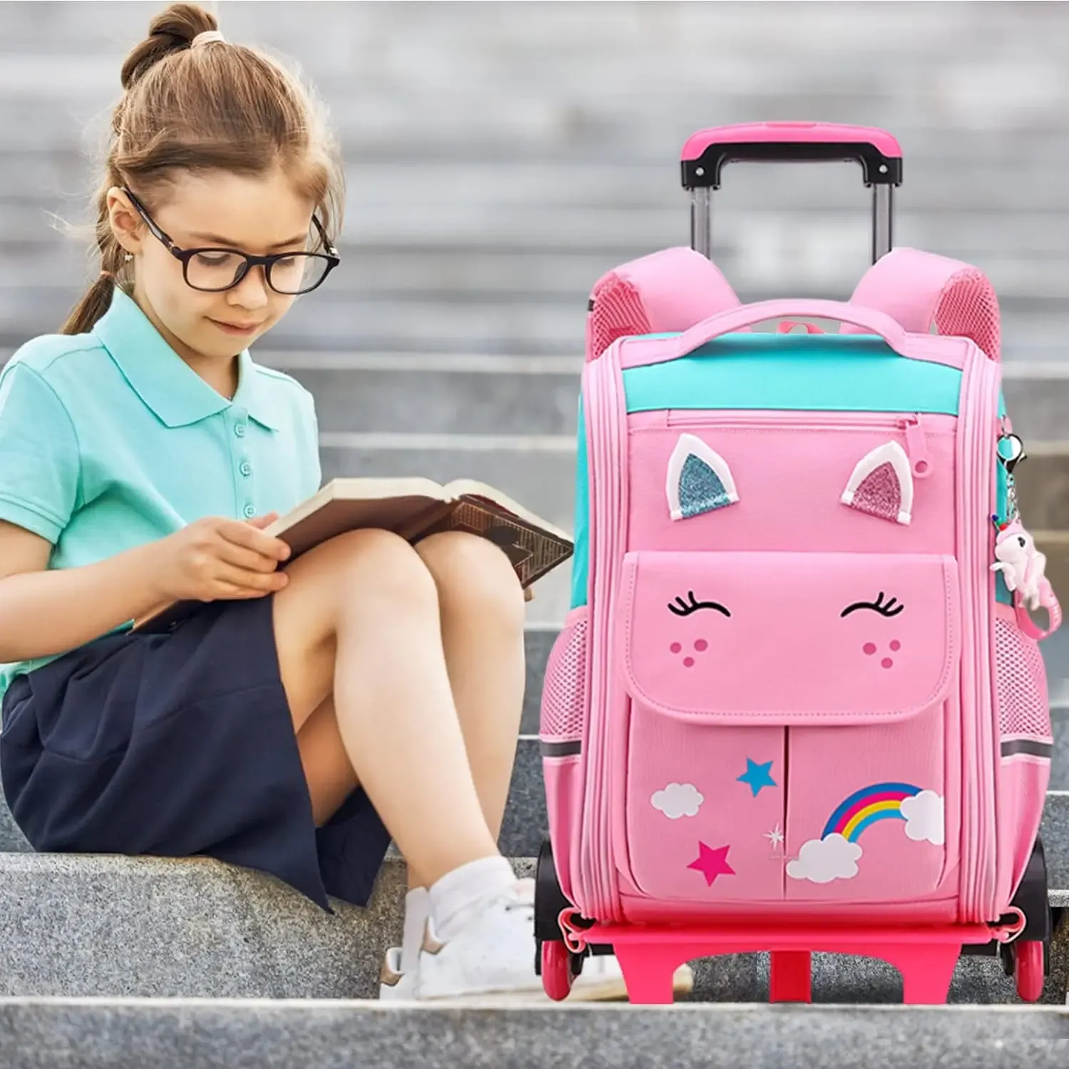 Rolling backpacks for girls discount