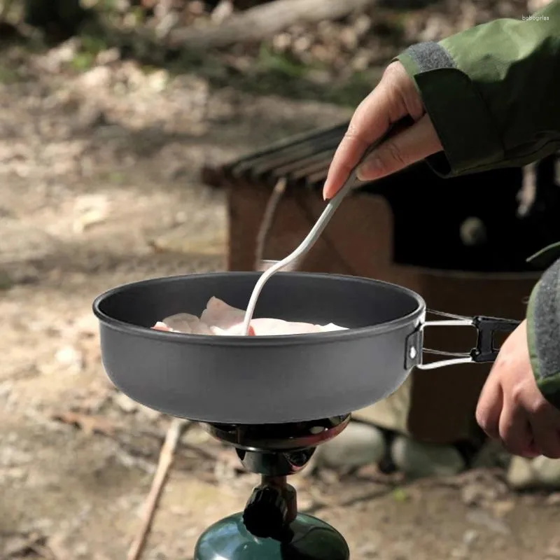 Set di pentole Utensili da cucina pieghevoli per esterni Set di stoviglie per escursionismo Allumina dura Risparmia spazio Attrezzatura Resistente al calore per 2-3 persone Picnic