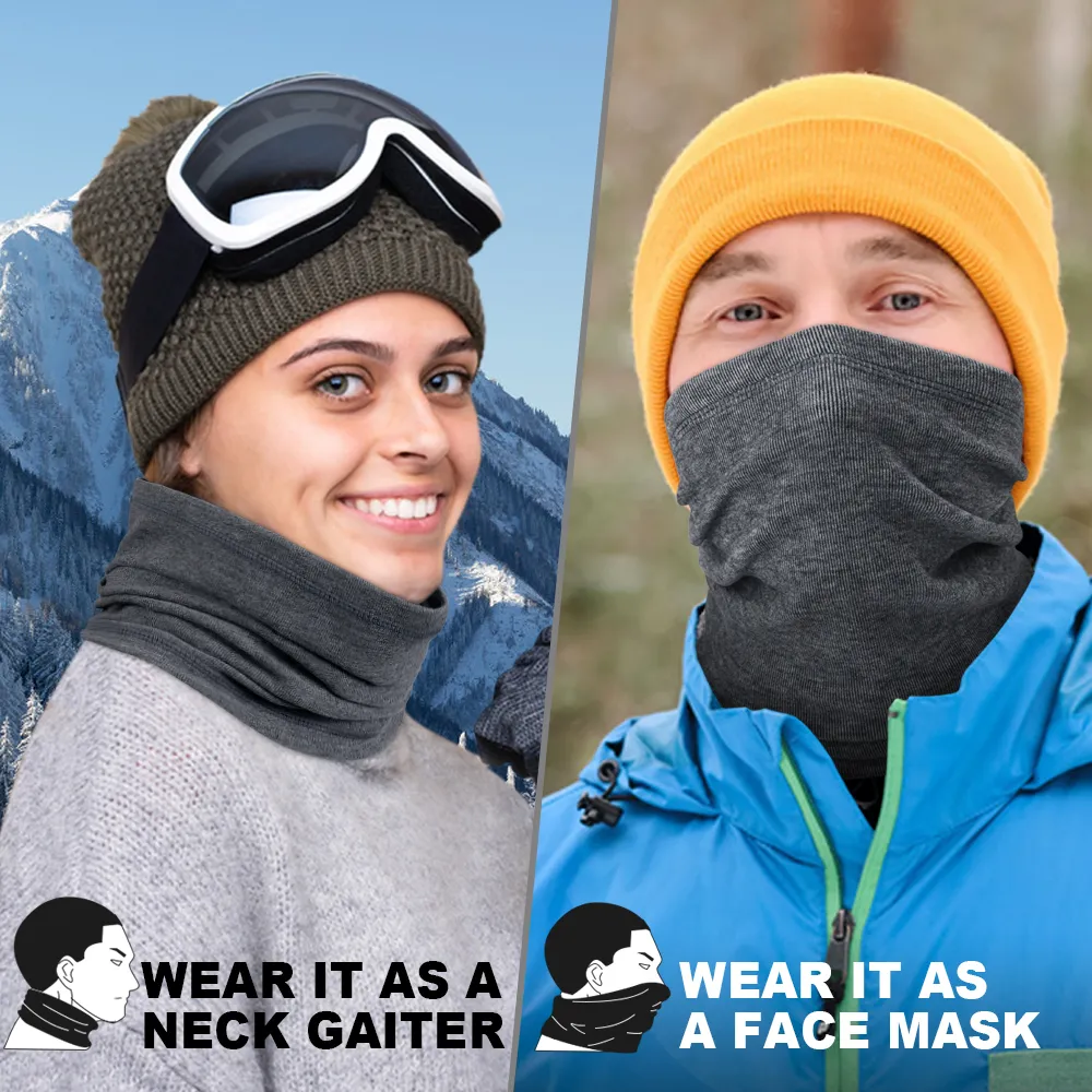 Neck Scarf For Men Thermal Fleece Neck Gaiter Face Mask For Men Women, Winter Windproof Snood Balaclava Tube Scarf For Cold Weather Outdoor Sports Skiing Snowboard:Automobiles & Motorcycles Ski Mask For Men
