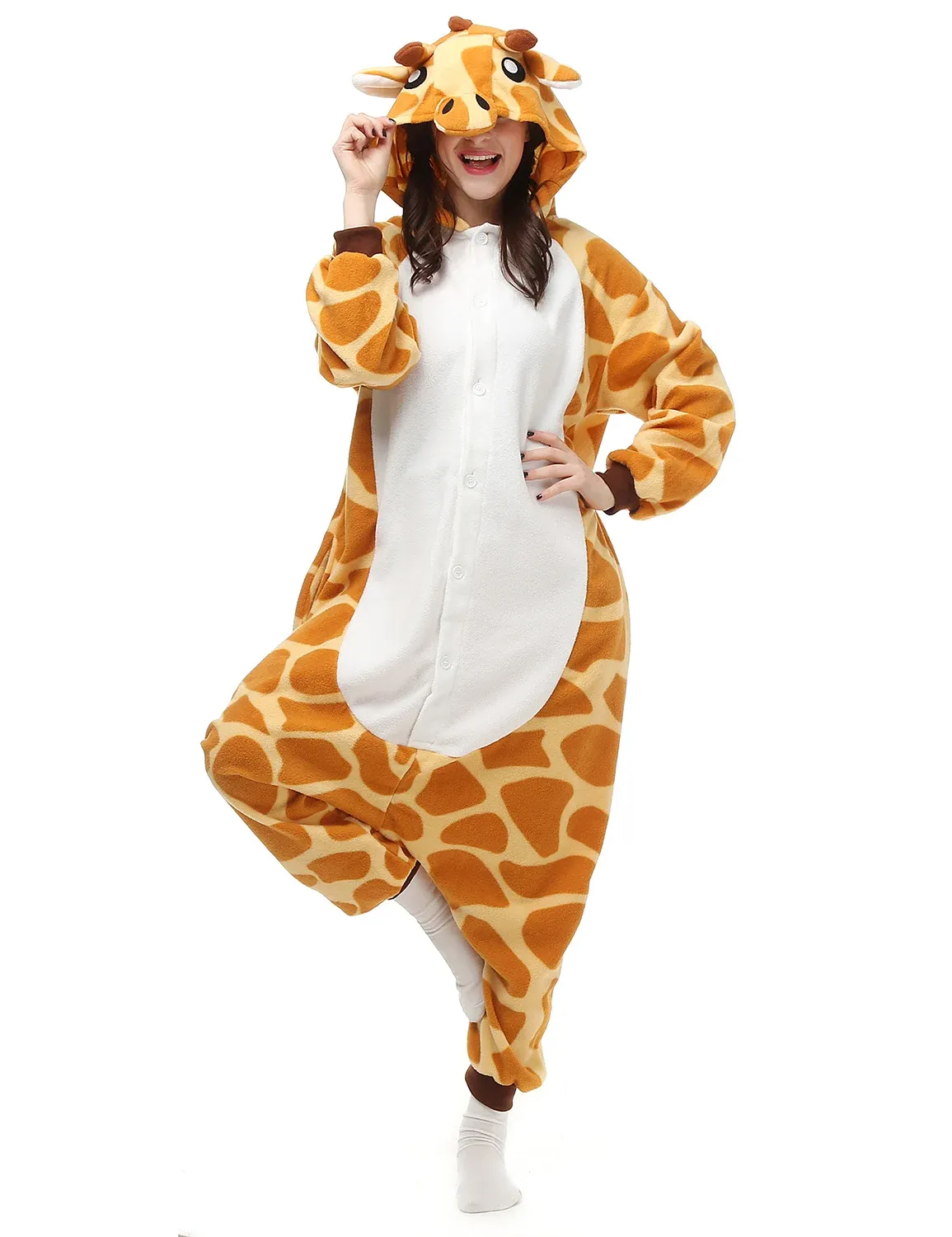 Giraffe Costume Adult Orange Bodysuit Giraffe Costume Adult Orange Bodysuit
