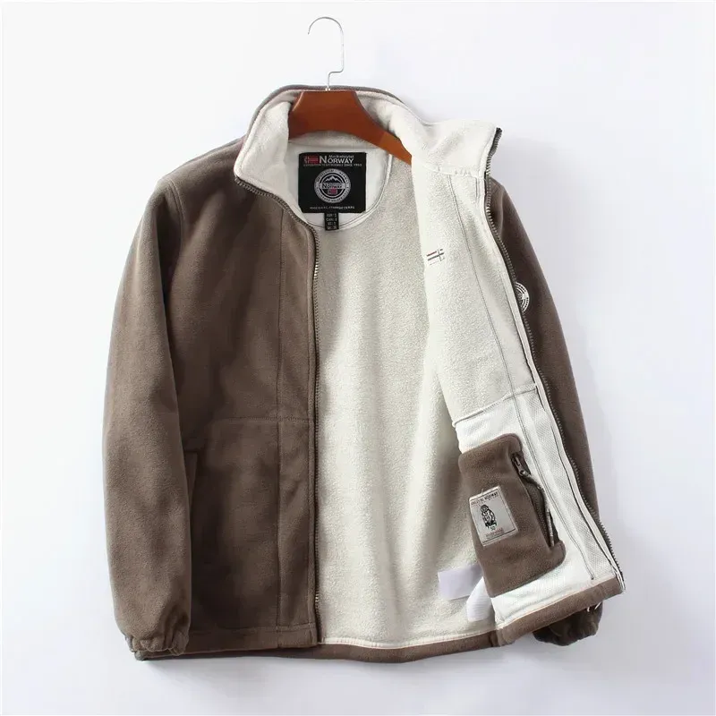 Veste Polaire Double Face Pour Homme - En Velours épais Et Doux - Chaud, Avec Poches, Pour L'hiver