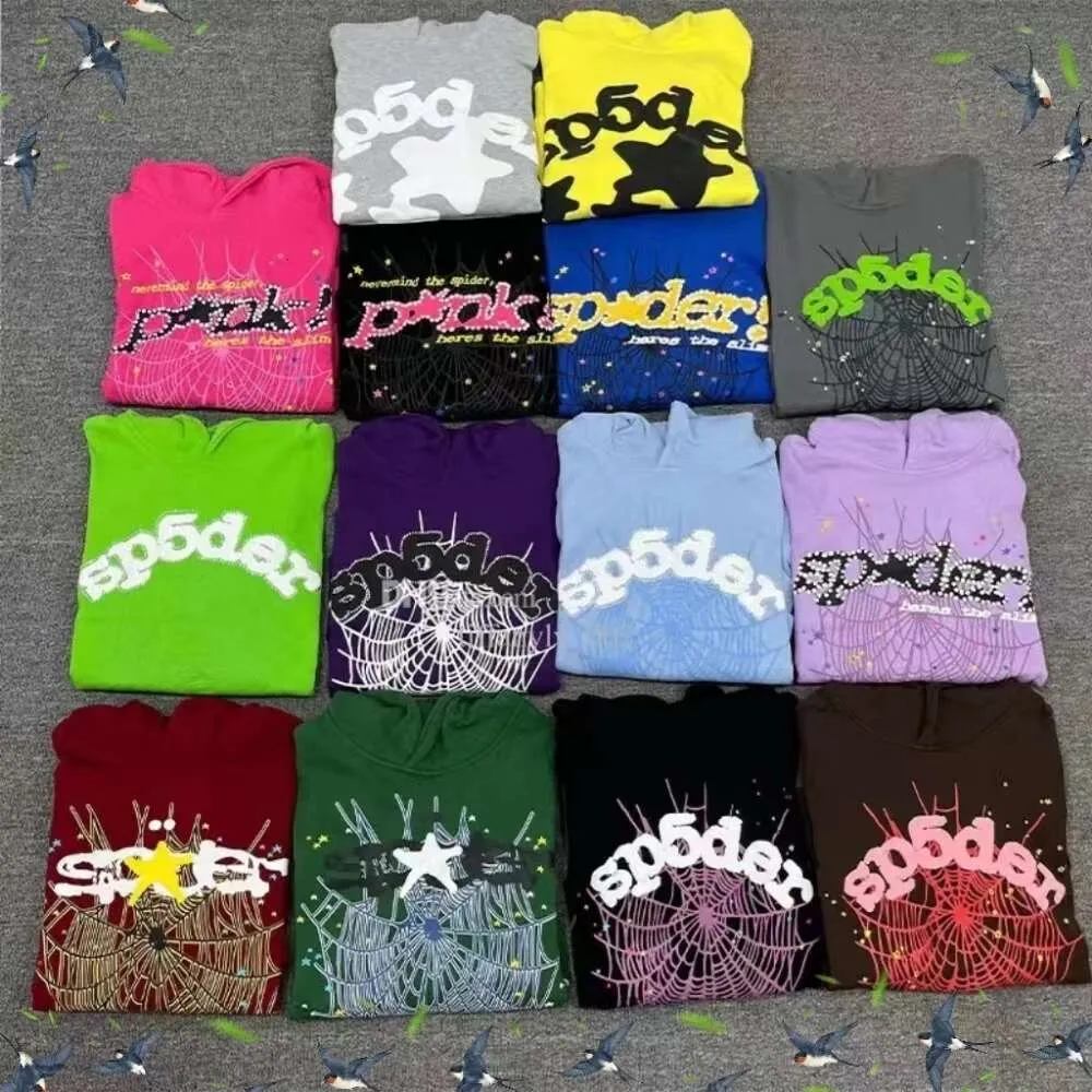 SP5der Young Thug 555555 Erkek Kadın Hoodie Yüksek Kaliteli Köpük Baskı Web Grafiği Pembe Sweatshirts Hoodies Tasarımcı Saktik Saldırılar S-2X