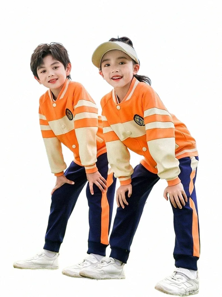 british college style school uniform for students,spring & autumn school clothes set,outdoor sport baseball clothes for Children K6bK#