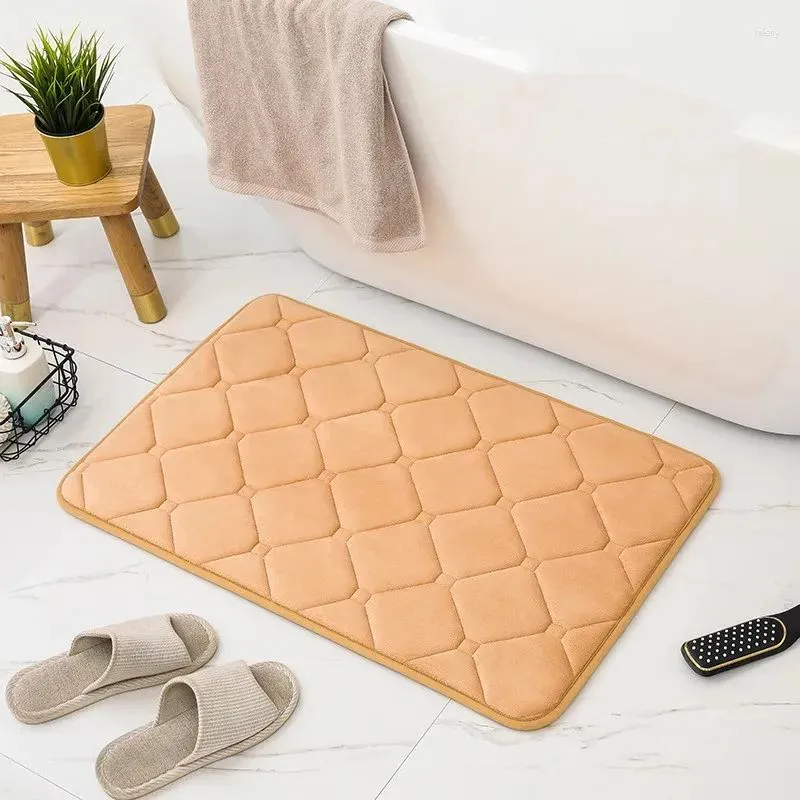 Tapis de bain A1445ZXW Tapis en mousse à mémoire de forme Super Absorption d'eau Lavable en machine Tapis de salle de bain Doux Absorbant Tapis de bain à séchage rapide Tapis de sol