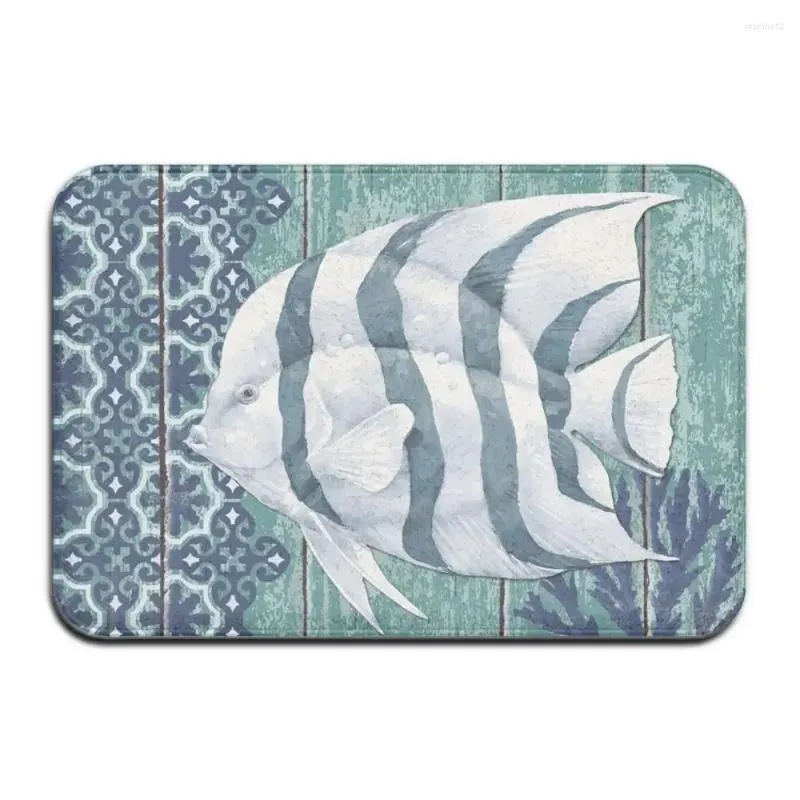 Bath Mats Marine Starfish Shell Ocean Beach Kitchen Mat Home Anti-slip Bathroom Rug Entrance Doormat Living Room Protective Floor