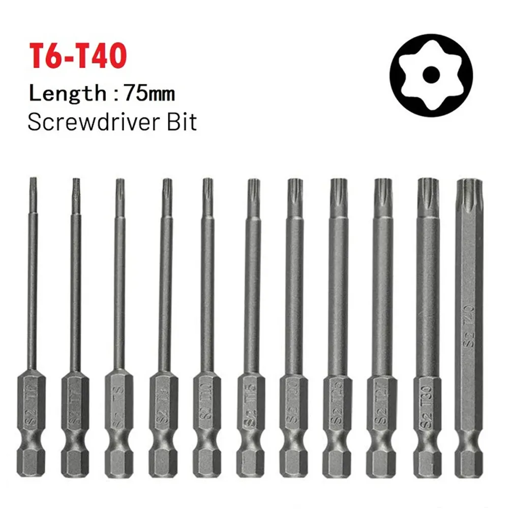 11 Pcs Magnetic T6-T40 Torx Head Screw Driver Bit Set Security Tamper Proof Star