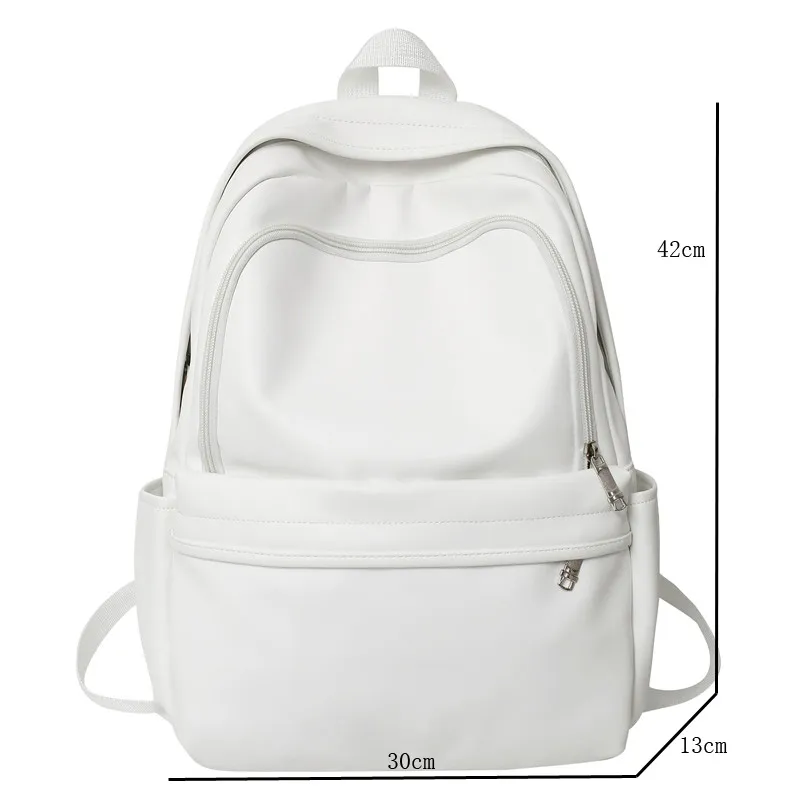 Unisex Large Capacity PU Leather Travel Backpack | Durable  display picture 1