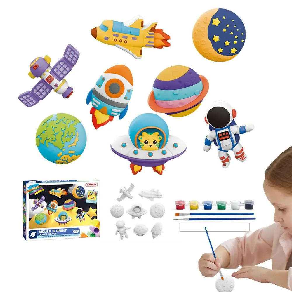 Fanelod – Kit De Figurines En Plâtre à Peindre – 8 Pièces Avec Crayons Aquarelle – Activité Créative Et Éducative – Cadeau Anniversaire Enfant