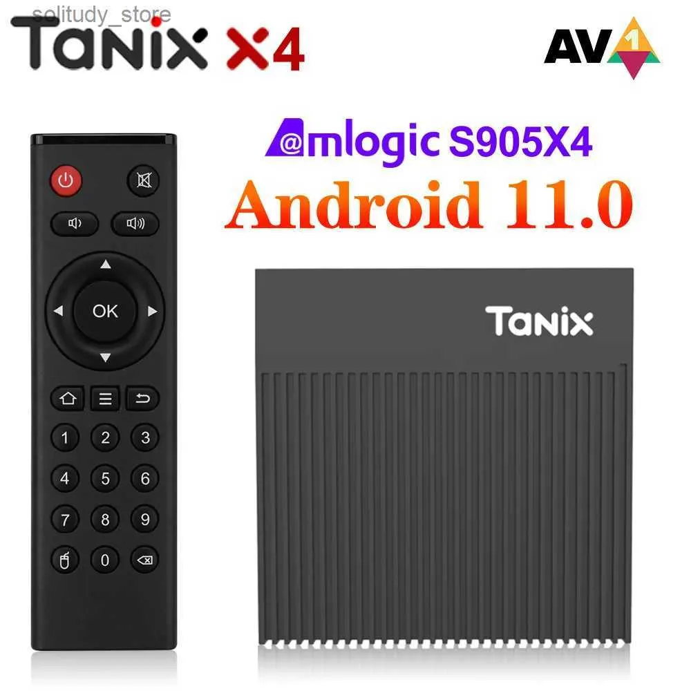 トップボックスタニックスX4 AMLOGIC S905X4 TV BOX ANDROID 11.0 4GB 32GB WiFiサポートAV1 4K Google Voice Assistant YouTube Media Player Q240330