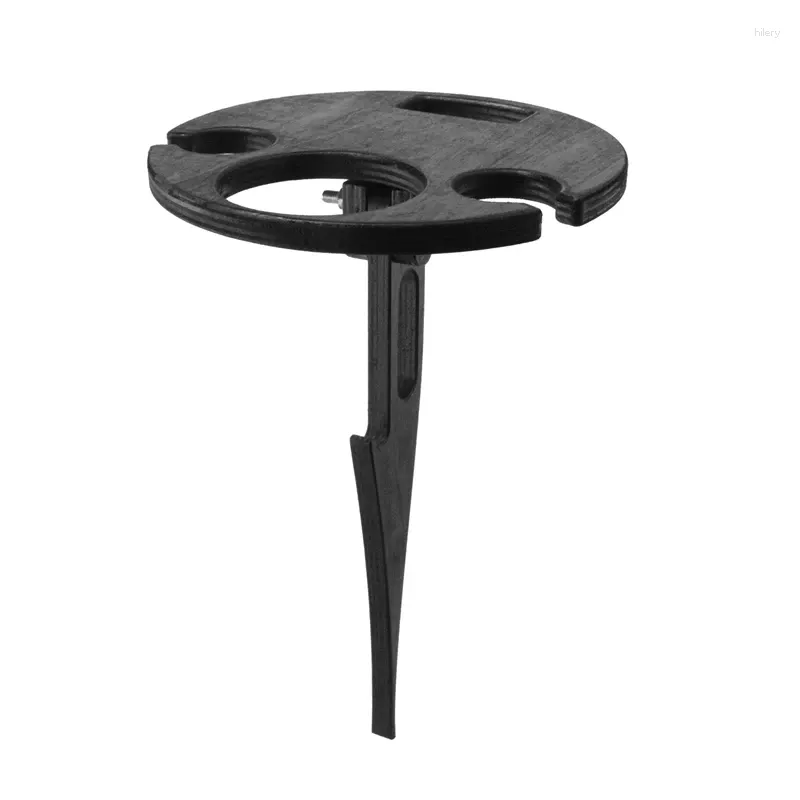 Outils de table à vin d'extérieur, support en verre de pique-nique portable, noir, pliable