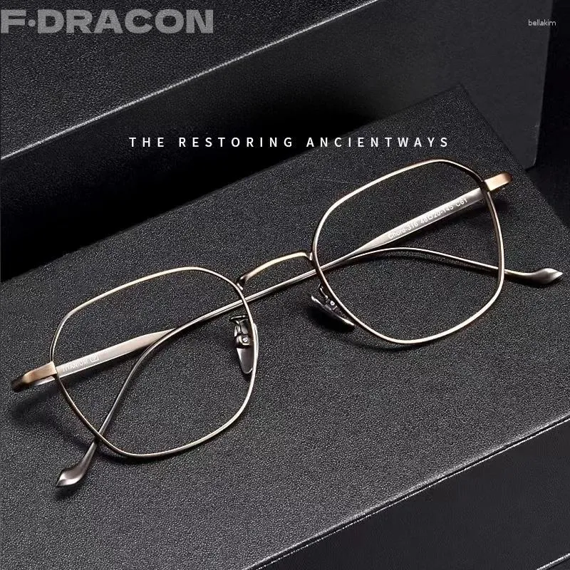 Solglasögonramar Pure Titanium Eyeglass Frame Retro Fashionabla Women's Ultra Light Optical Recept Glasses for Men 316