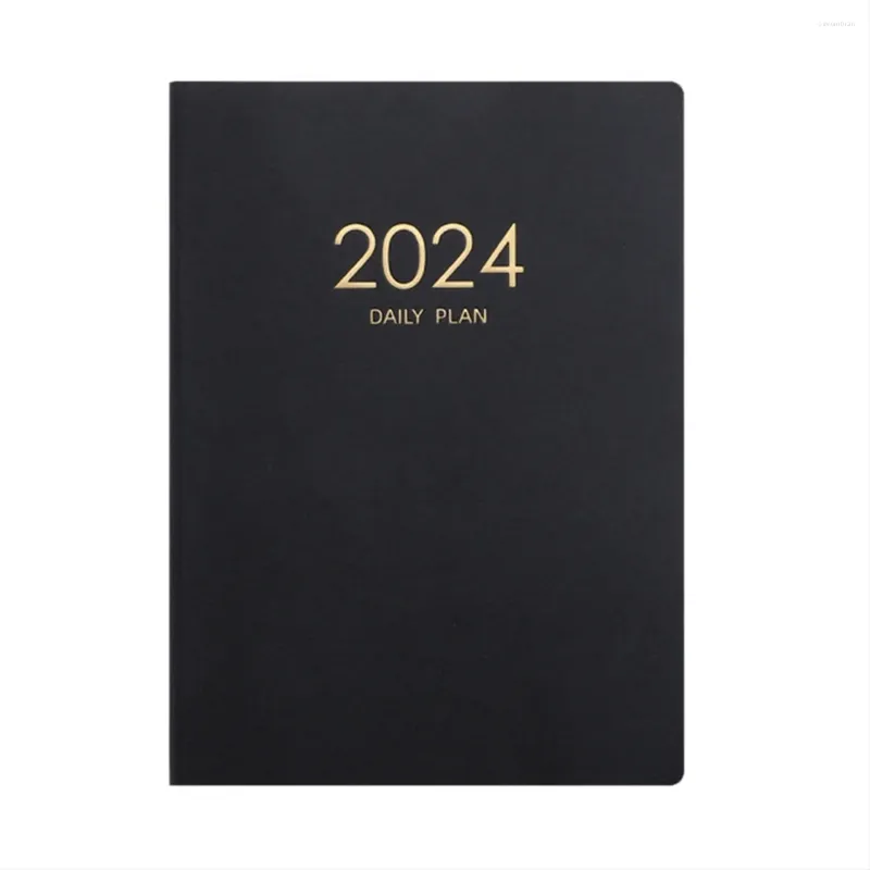 Cuillères 2024 noir Plan cahier calendrier épaissi quotidien hebdomadaire bureau fournitures scolaires