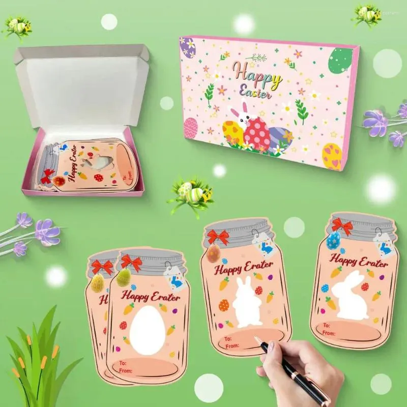 Dekoracja imprezy DIY Wielkanocne torby na prezenty Spersonalizowane cukierki karty walentynkowe Zestaw karty z jajkiem do klasy