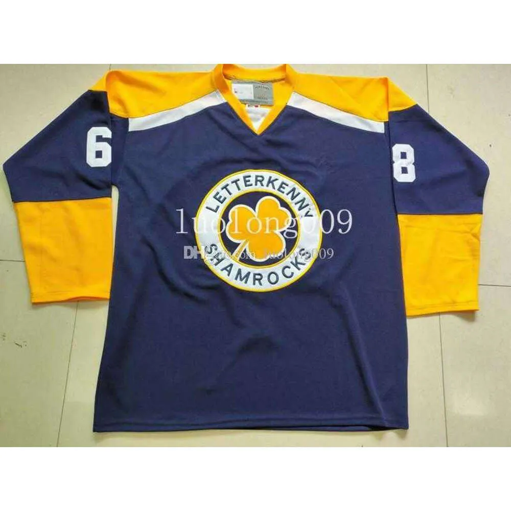 24S 2020 IRISH Letterkenny Shamrocks Hockey Jersey Embroid Hockey Jersey Stickerei genäht Passen Sie jede Nummer und jeden Namen an Jerseys Hockey Jersey