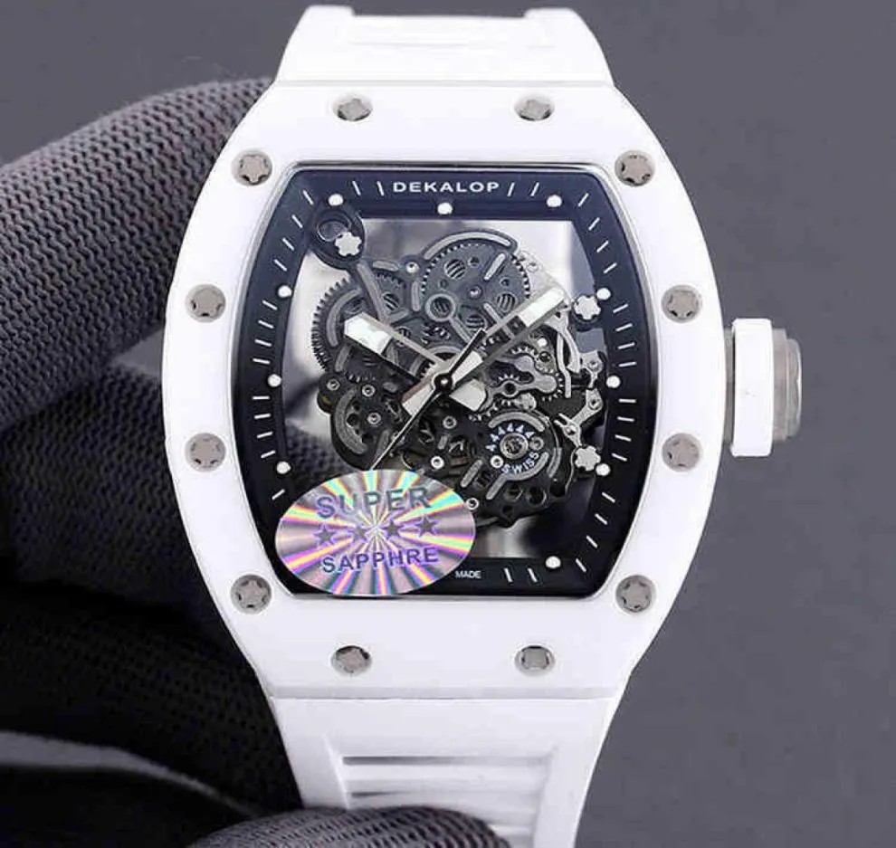 Mens Mechanical Watch Minority Ceramic Female White Sapphire Hollowed Out Fullautomatic Swiss Movement Wristwatches6762817