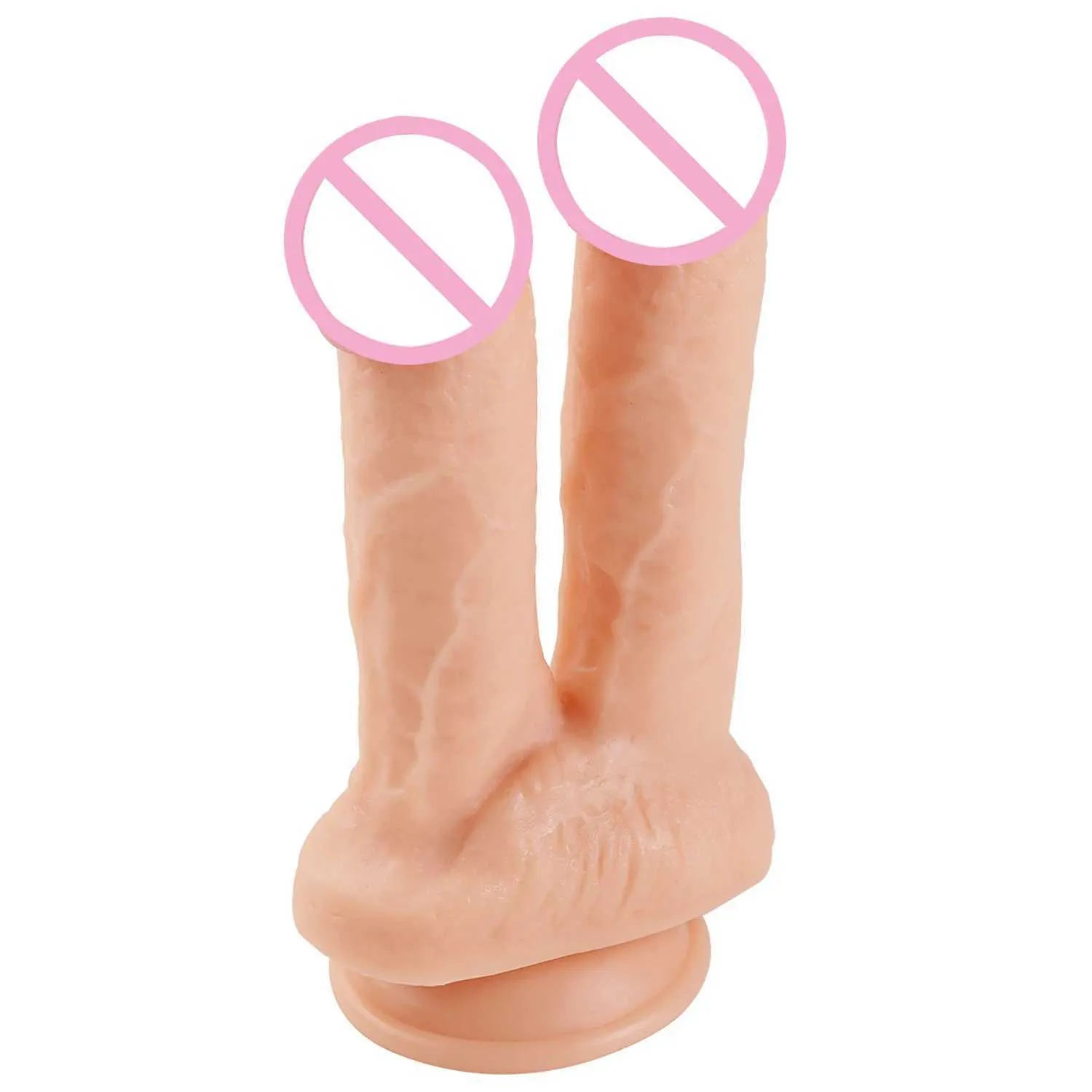 Nxy dildos dongs enorm dubbel penetration vagina och anus mjuk penis realistiska kuk sex leksaker phallus ledd dildo för kvinnor 240330