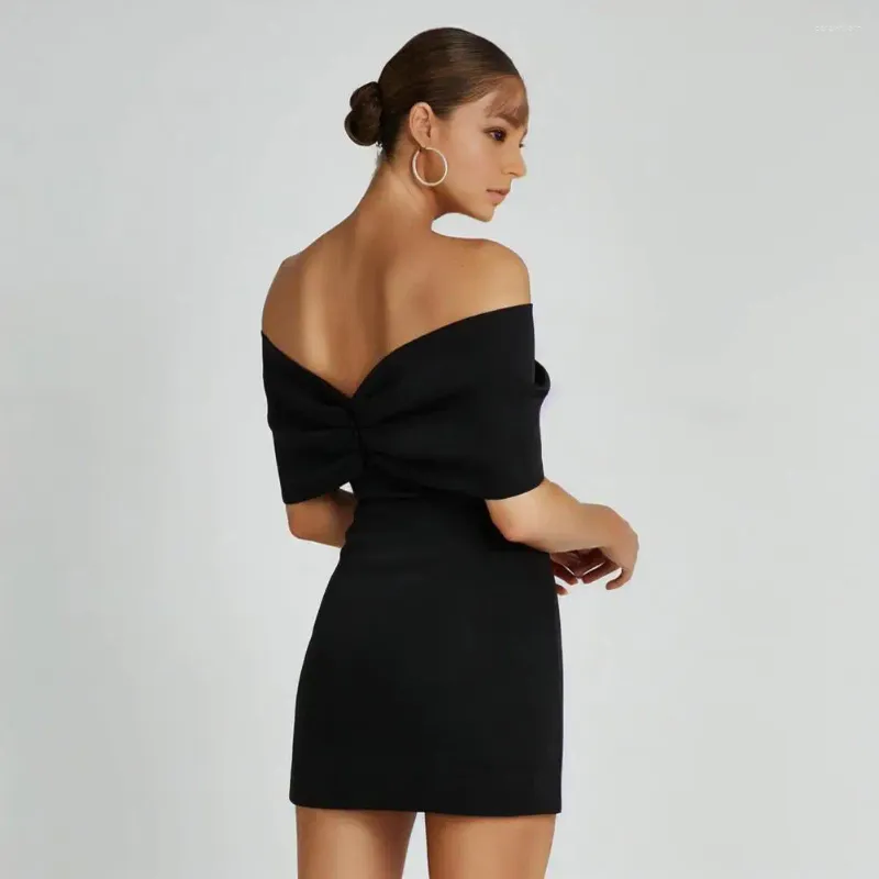 strapless open back dress Zapaka Women Matte Satin White Short Graduation Dress Off The Shoulder Sheath Little White Dress, Red / US8 main image 0