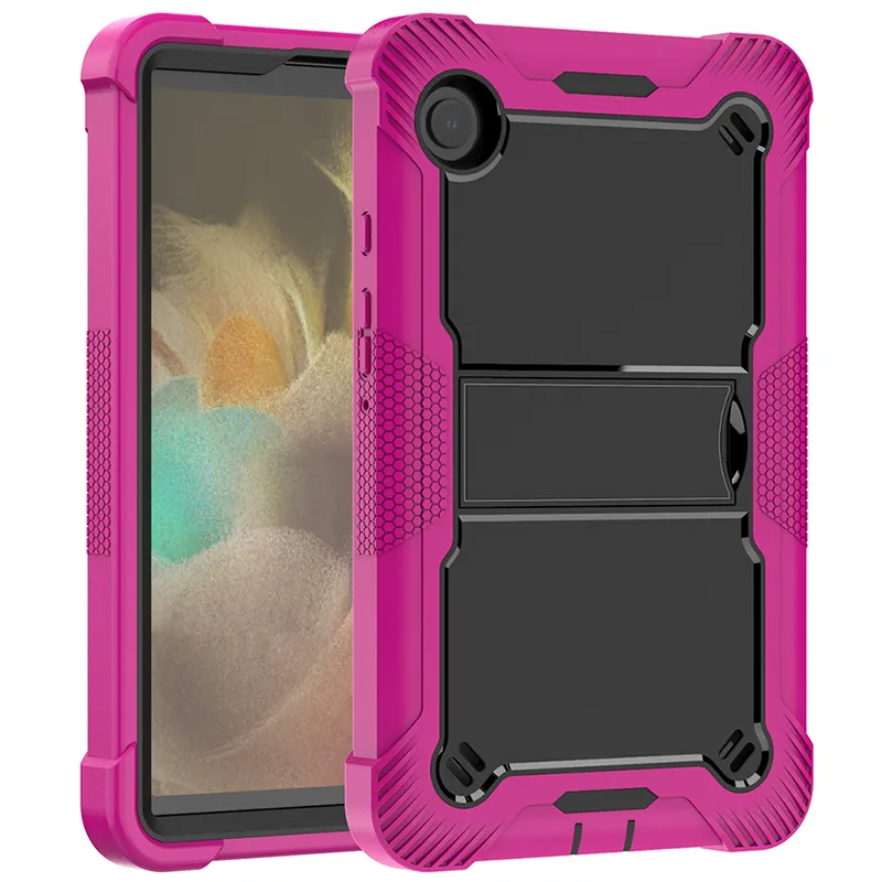 Case pour Samsung Galaxy Tab A9 Case 8.7 pouces 2023 Modèle (SM-X110 / X115 / X117), couverture de protection hybride à trois couches à trois couches avec masse avec kickstand